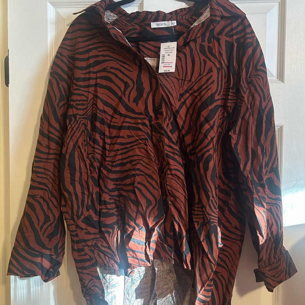 Ricki's Brown and Black Animal Print Blouse